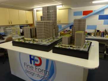 Model of Colindale Block D for overseas display for Redrow